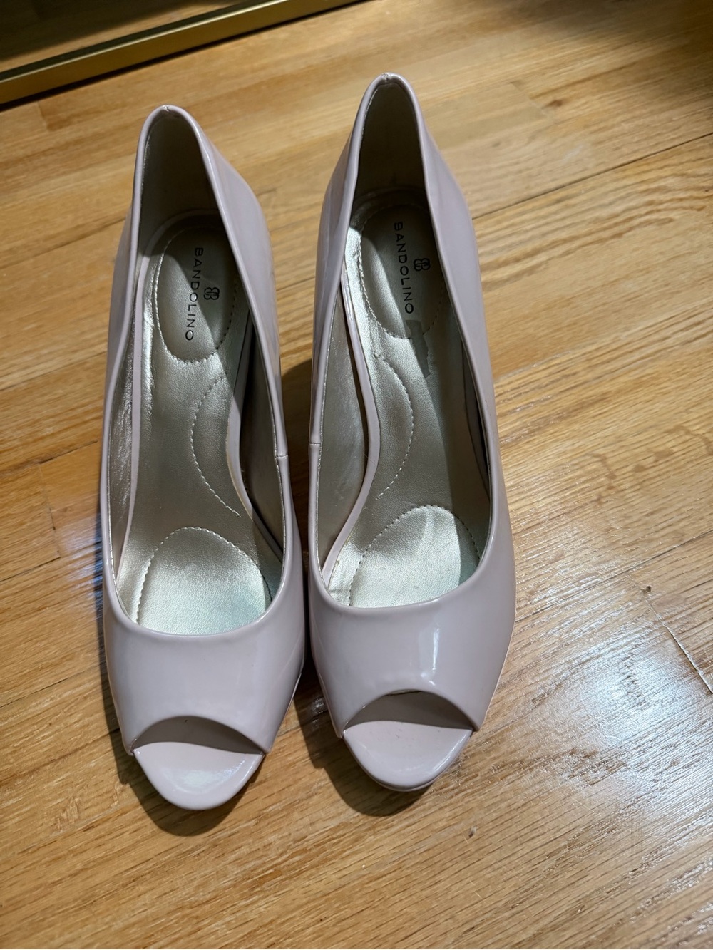 Bandolino Blush Patent Peep-Toe Heels